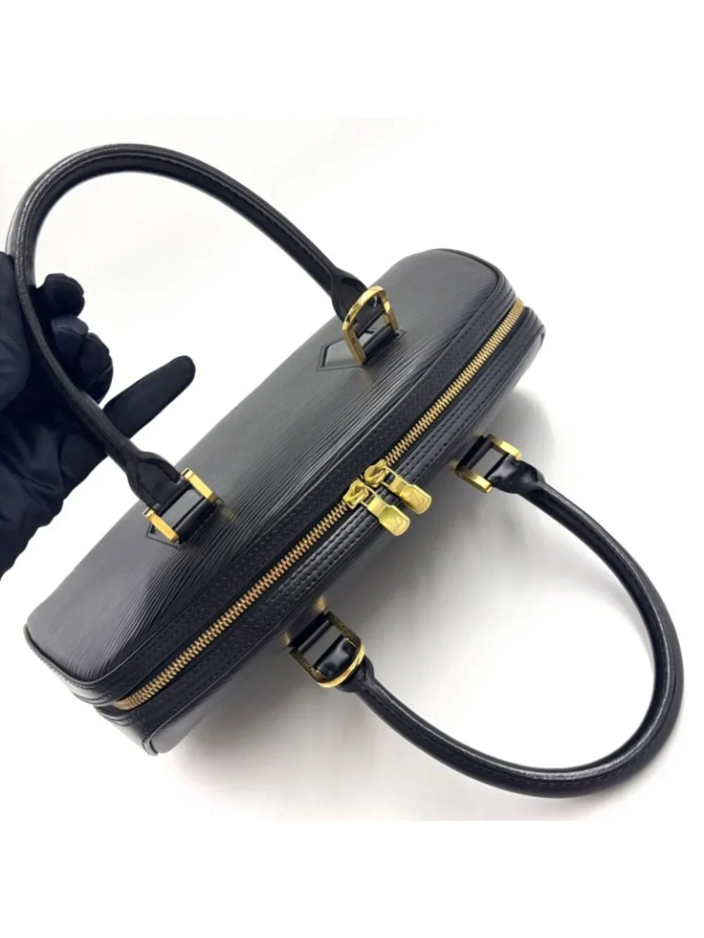 Louis Vuitton Jasmine Epi Noir Leather Black Handbag Gold